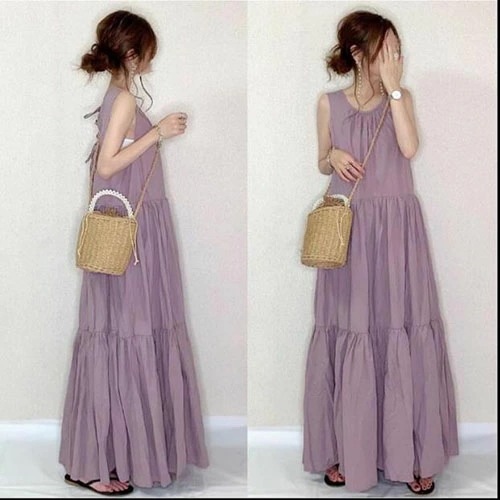 ワンピース レディース ノースリーブ 春夏 ワンピ ロングワンピース ロング シンプル 通勤 着痩せ きれいめ マキシ丈ワンピース 20代 30代 40代 50代 体型カバー 旅行 海 4,837円