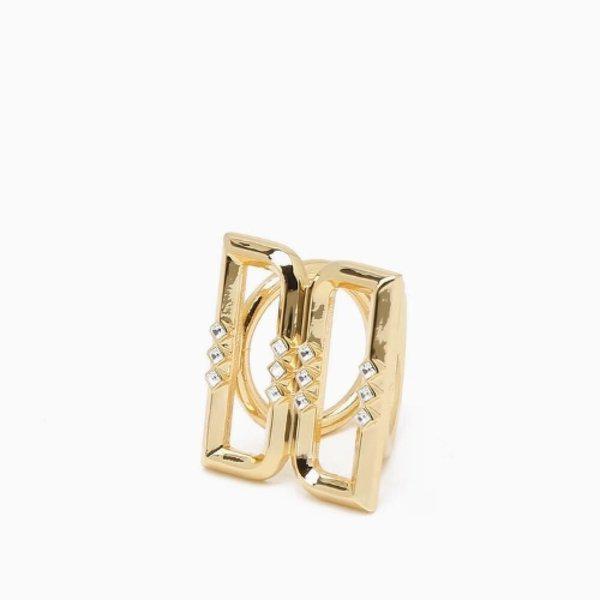 AK盆唐店 ゴールド 光沢 DDロゴ スカーフリング (ケース付き) DCHO5E008Y1