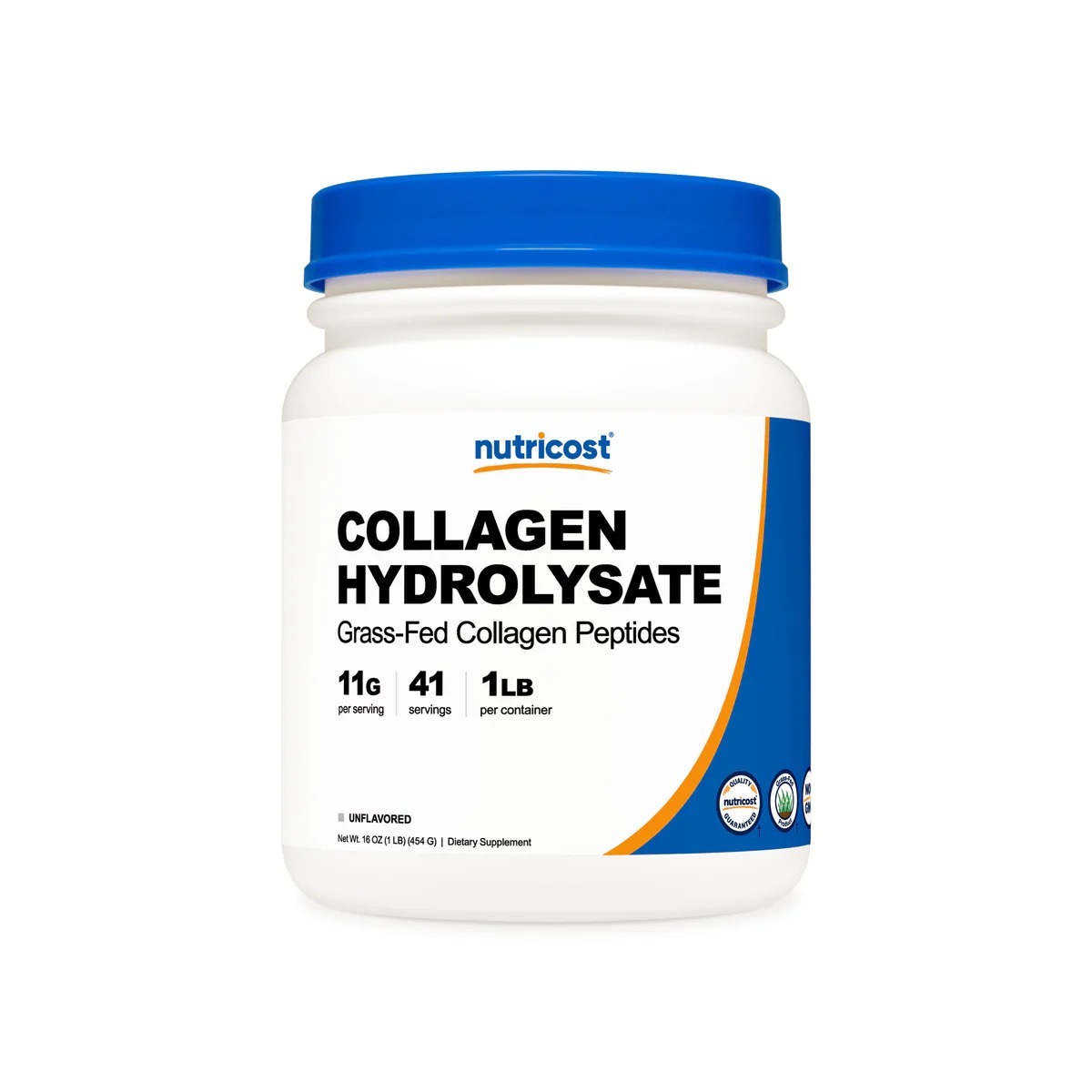 [USA] Nutricost ニュートリコスト Grass-Fed Collagen Hydrolysate コラーゲン パウダー. 無味 (1 LB)
