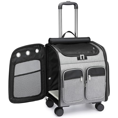 キャスター付き ペットキャリー リュック 4WAY多機能設計 通気性メッシュ&軽量 折り畳み可能 旅行/通院/お散歩に 犬・猫対応 春のお出かけを快適に