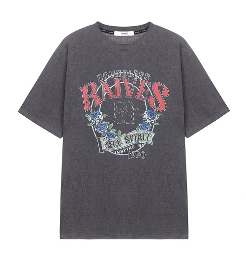 レイブ Vintage Rose Graphic T-shirt in D/Grey 8,470円
