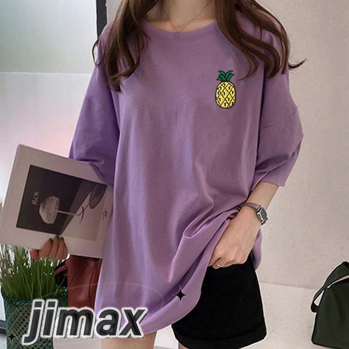 tシャツ レディース 半袖 トップス カジュアル Tシャツ 大きい ゆるTシャツ ゆるカットソー カラバリ ゆったり ロングT 無地 ルームウェア 2023春夏新作 ティーシャツ プリント トップス