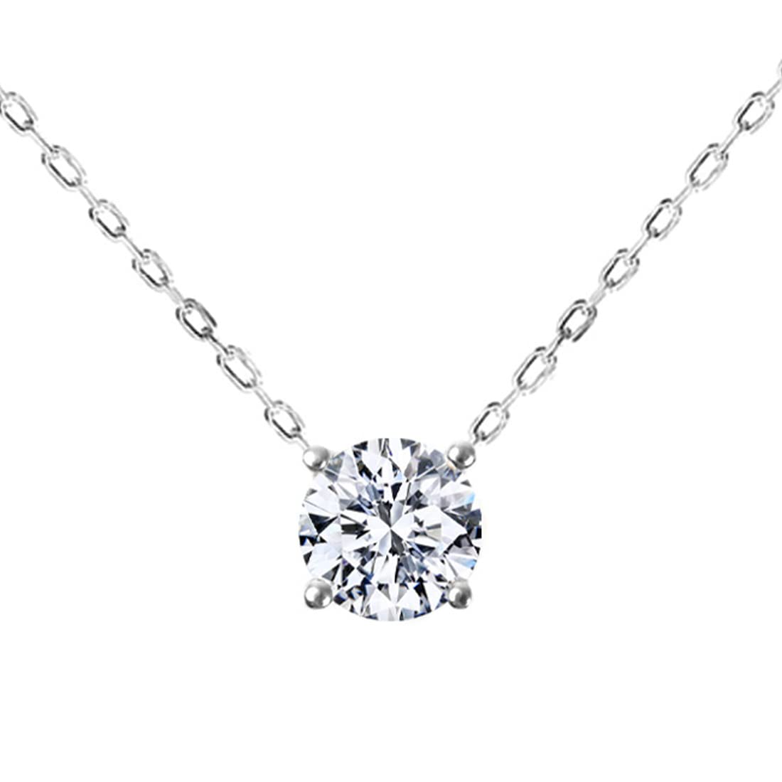 [Diamond Lab] モアサナイト ネックレス レディース 一粒 SV925 人気 プラチナ 0.25ct アズキチェーン [ギフトボックスセット]