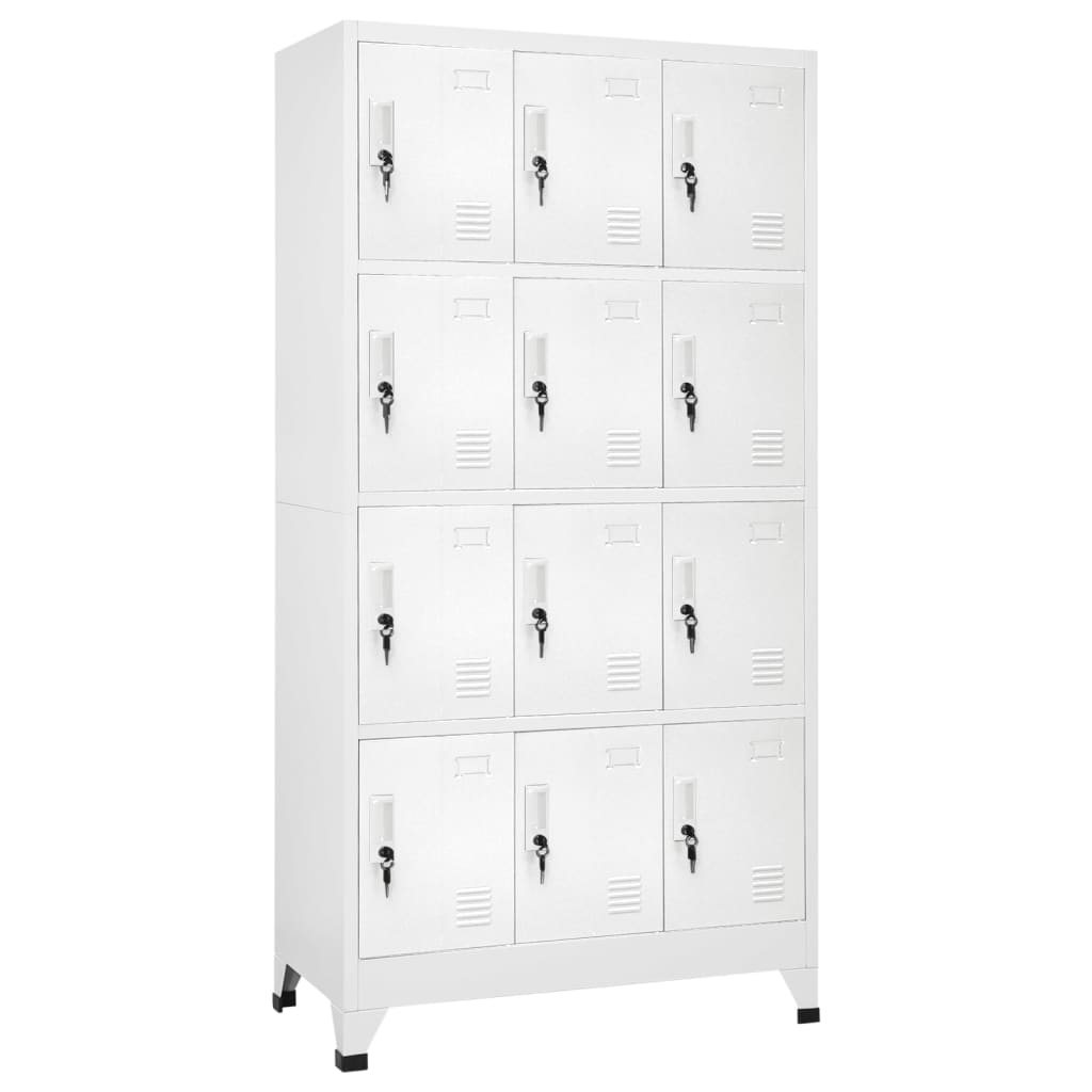 ロッカーキャビネット 収納スペース12点付き 90x45x180cm