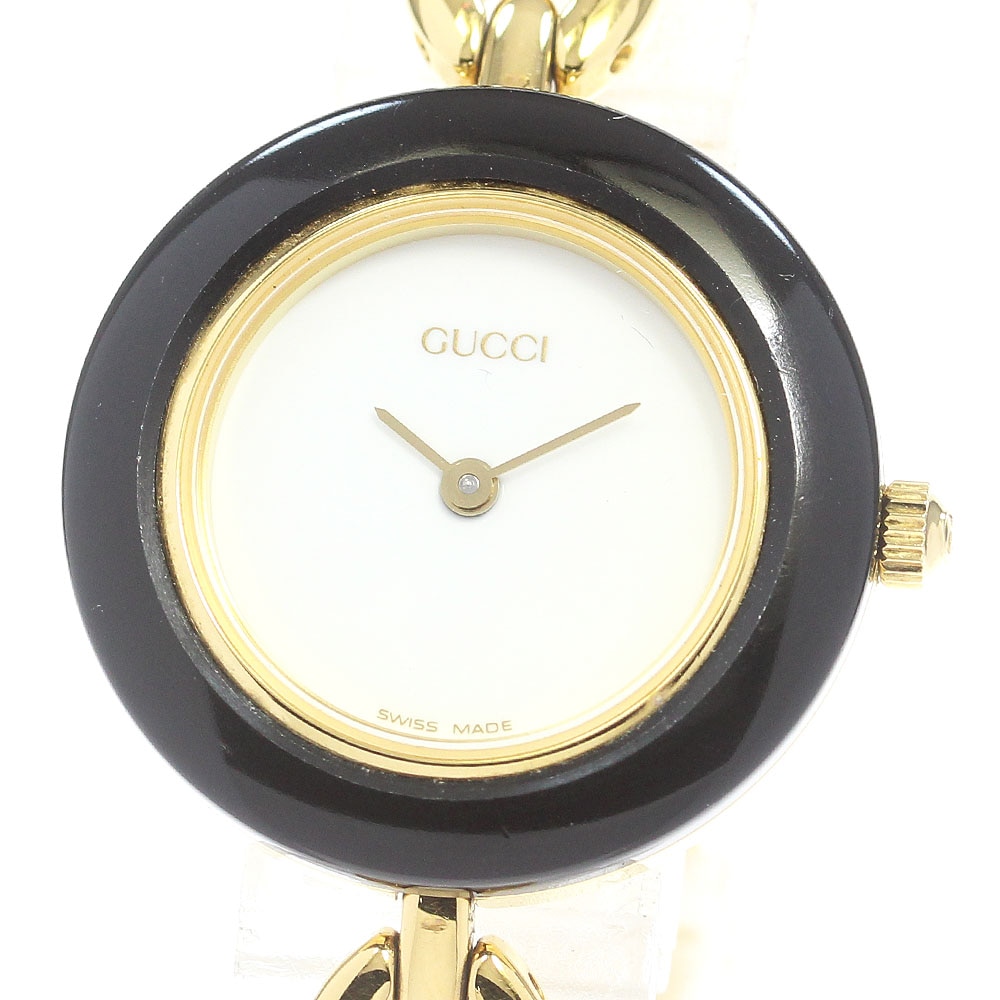 グッチ GUCCI 11/12.2 チェンジベゼル クォーツ レディース 内箱・保証書付き_548092【中古】