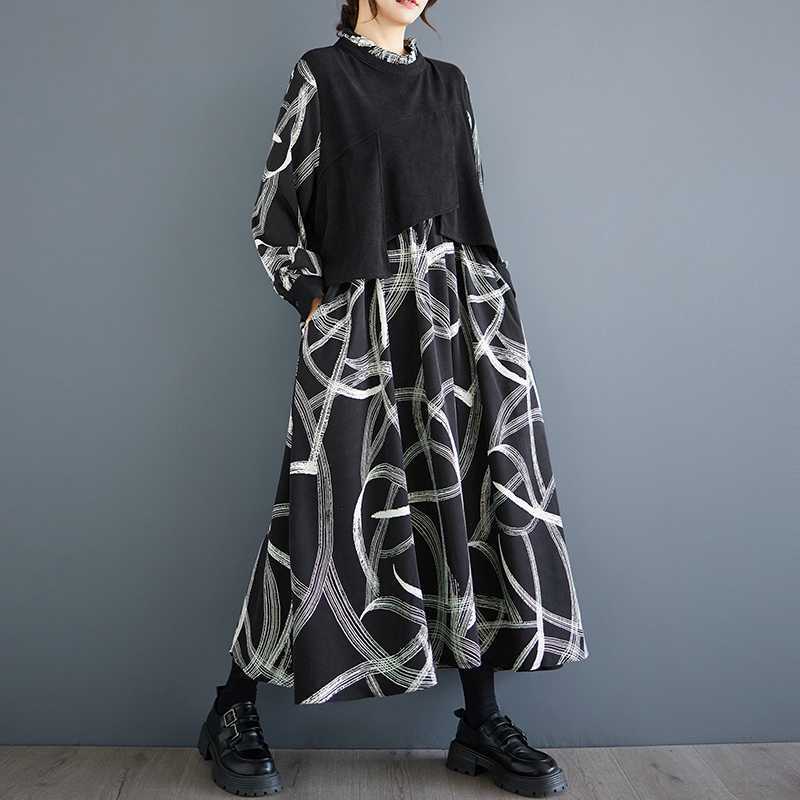 「ファットガール」 2024秋新品 ドッキングワンピース おしゃれ 体型カバー 大きいサイズ レディース ワンピース メガ割