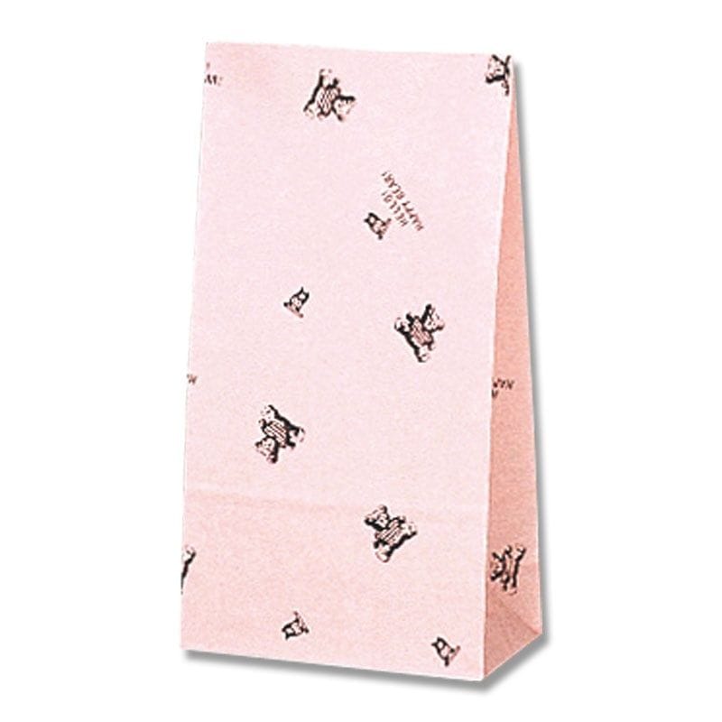 （まとめ買い）シモジマ HEIKO 紙袋 角底袋 ファンシーバッグ S2 ハッピーベア 100枚 幅130xマチ65x高240mm 003085200 [x3セット]