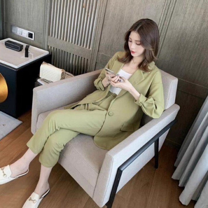 セットアップ 上下セット レディース スーツ パンツスーツ ジャケット 襟付き 長袖 無地 Vネック パンツ 長ズボン カジュアル ゆったり かっこいい 大人っぽい 普段使い かわいい 大人可愛い