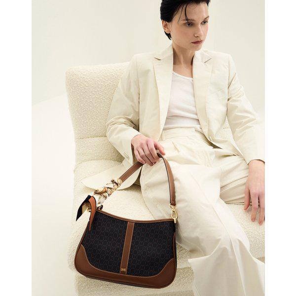 [26SS] [SAINT BARNET] ブラウン セイントバネット DDパターン レザー配色 ショルダーバッグ DCBA6E864W3