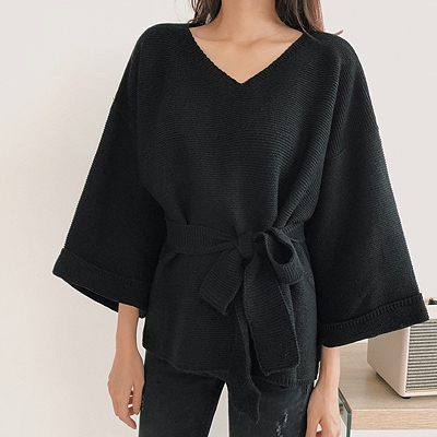 秋のセール韓国ベストブランドウエストストラップルーズニットトップス送料無料2PER