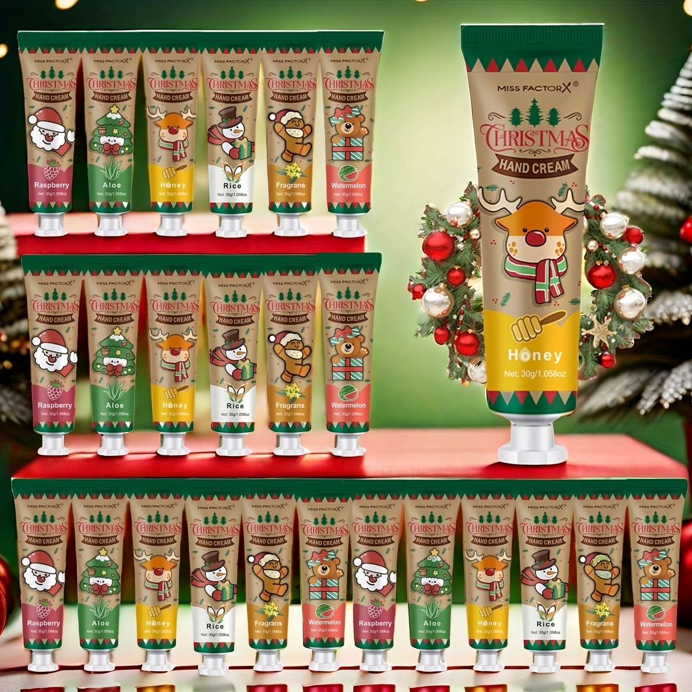 24ピース/セット ギフトセット ハンドクリームセット クリーミーなテクスチャーで保湿・滑らかにする 手の肌に乾燥肌に適した感謝祭のギフト バレンタインデーのギフト 女性向け