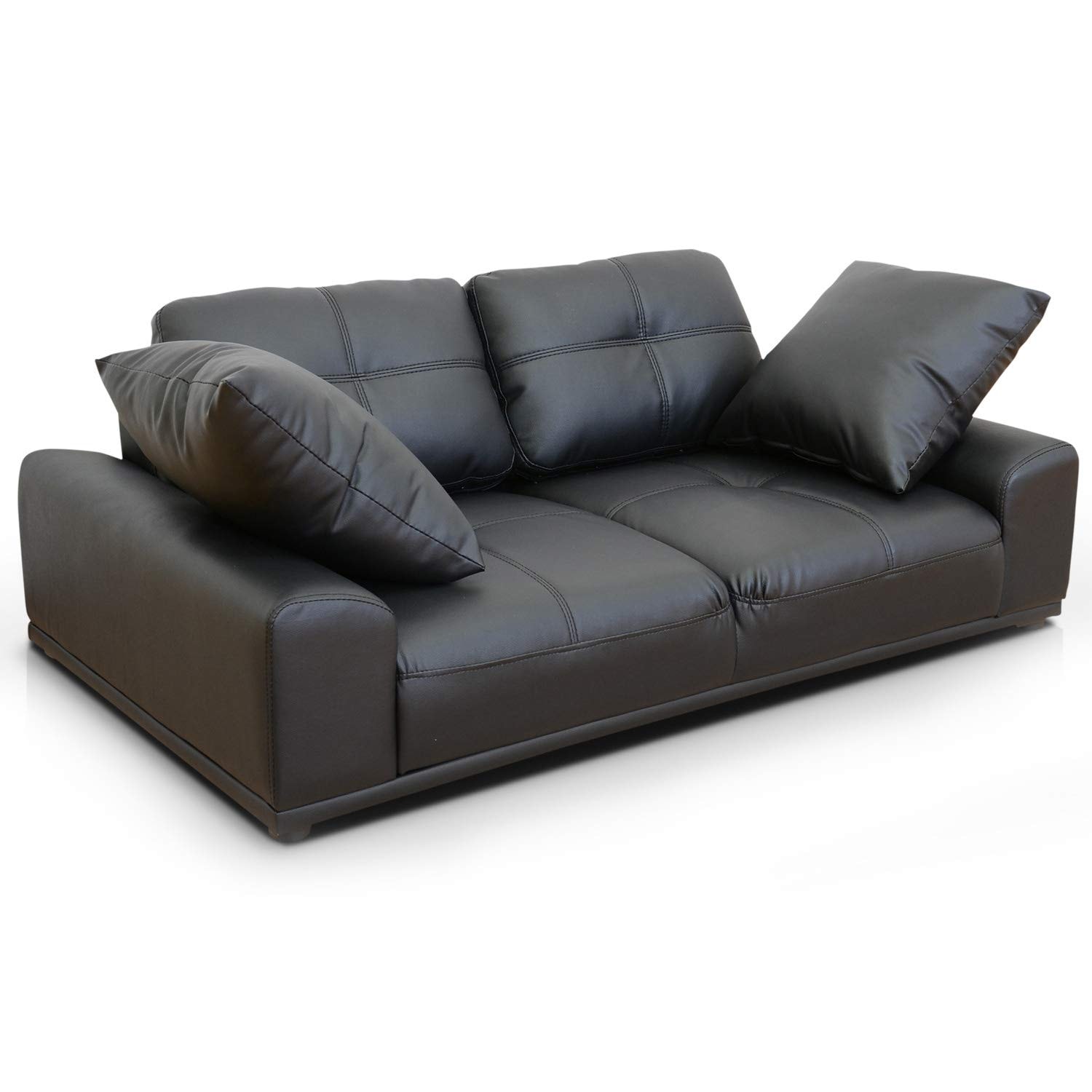 DORIS ドリス ソファー ローソファー 2人掛け 幅125cm 奥行80cm 高さ50cm クッション2個付き ロータイプ お部屋を狭くしたくない人向け 座面高さ20cm コンパクト ソフトレザー