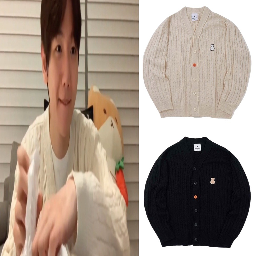 EXO ベクヒョン 着用 AQO ベア ケーブル カーディガン [公式正規品]