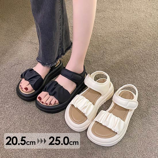 【急速出荷】スポーツサンダル 厚底 レディース コンフォート 歩きやすい 軽量 美脚効果 スポサン 厚底サンダル ビーチサンダル 厚底靴 カジュアル 夏 黒 ホワイト20.5 21.5 22.0 22