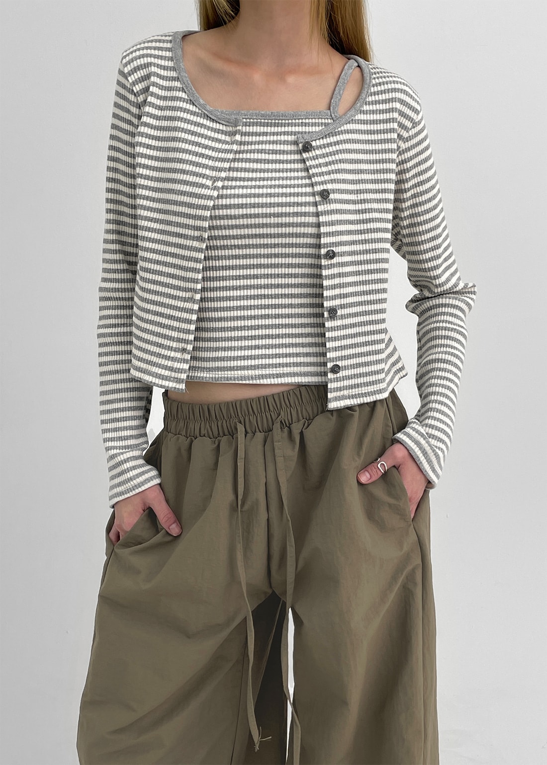 ロータSET - ストライプカーディガンナシ