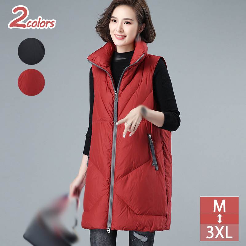 3ダウンベスト 軽量 暖かい ロング ベスト レディース アウター 秋 冬 ベストジャケット 防寒 ダウンコート チョッキ ノースリーブ 防風 保温 おしゃれ ダウンジャケット ダウン コート ジャケ