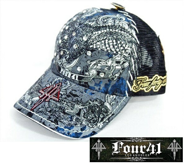 LA直輸入 Four41 Los Angeles フォーフォーティーワン キャップ スワロフスキー ブラック 036 インポート メンズ レディース 帽子 インポート セレブ セレカジ アメカジ