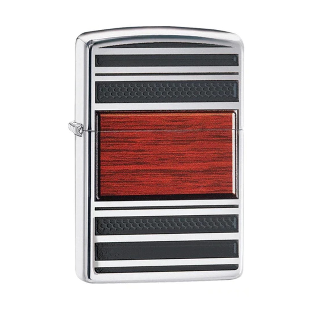 Zippo ジッポーライター ビンテージデコデザインレギュラー 北米シリーズ 28676 Steel & Wood ストライプ·パターン