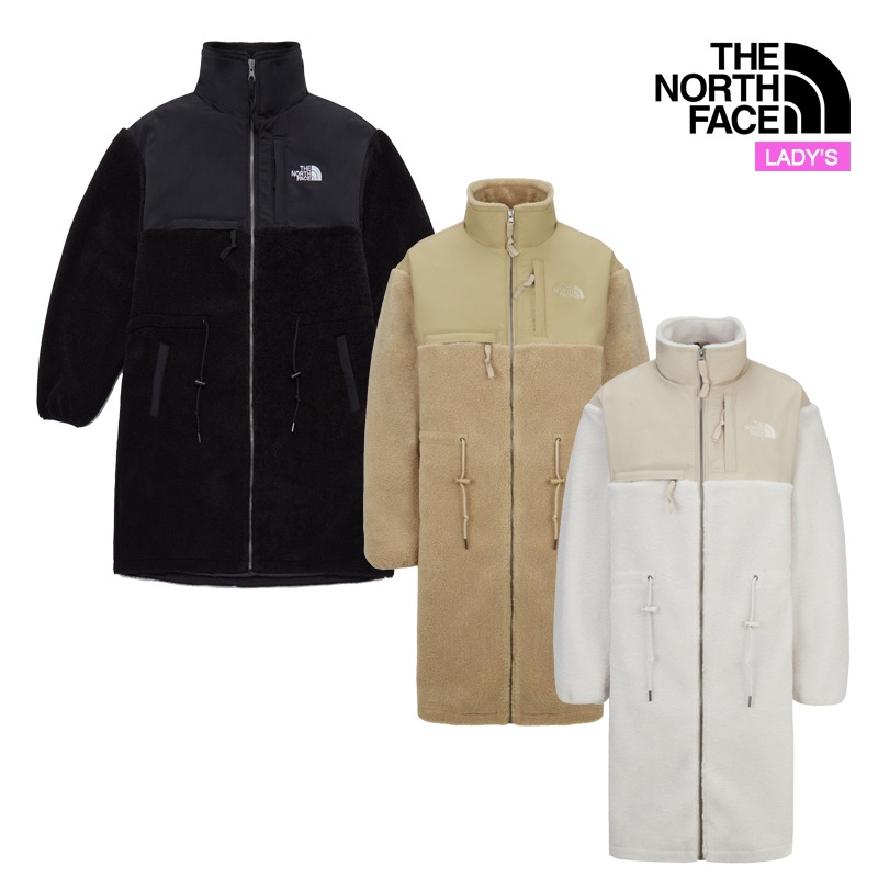 レディース ウーリー フリース コート NC4FQ85 女性 ロングコート アウター 楽チン 柔らかさ ボア ハイネック 厚手 上着 ふわふわ 暖かい もこもこ 裏起毛 防寒 モコモコ 冬厚手 韓国