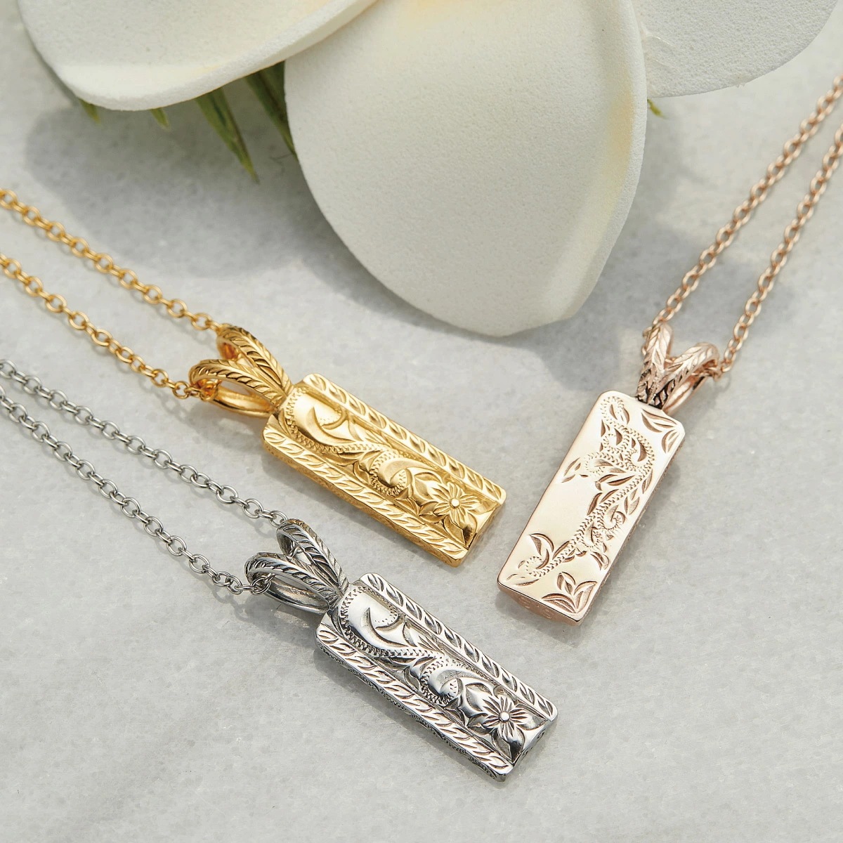 ネックレス レディース メンズ サージカルステンレス316L製 ハワイアンジュエリー プレート