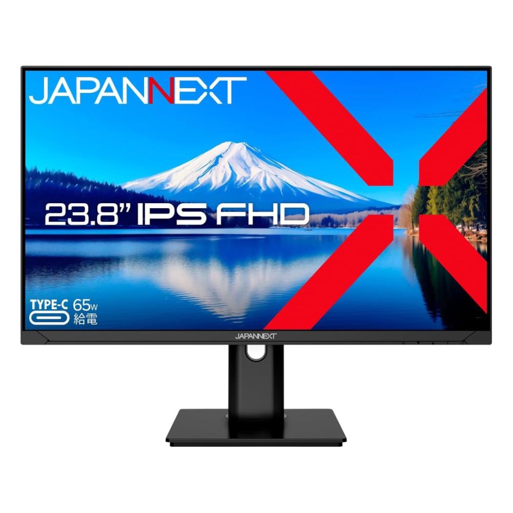 ジャパンネクスト [JN-IPS238FHDR-C65W-HSP] 23.8インチ 液晶ディスプレイ(1920x1080/IPS/DP/HDMI/Type-C 65W給電/チルト/高さ調整/ピボット/