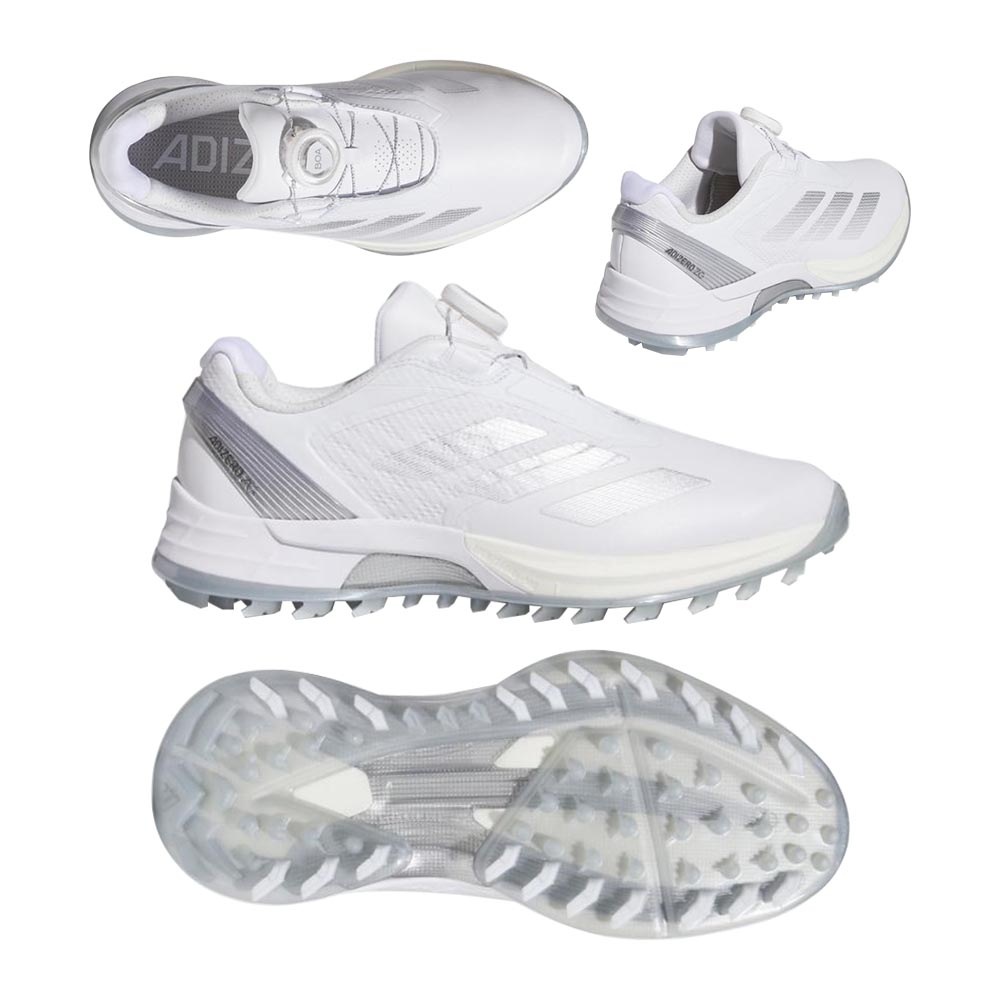 アディゼロ ZG LO Boa レディース スパイクレスシューズ JS1764 ホワイト/シルバー 2025