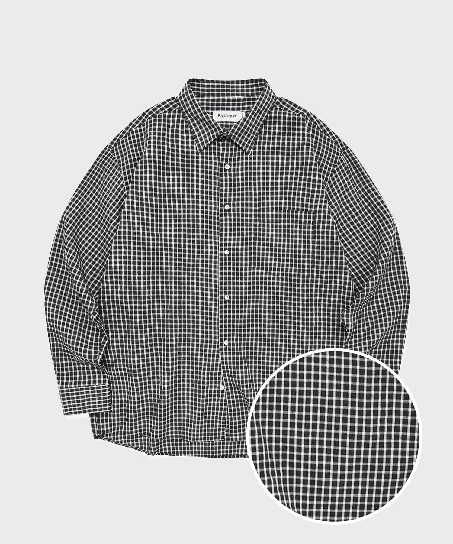 SP Check Overfit Shirt-Black