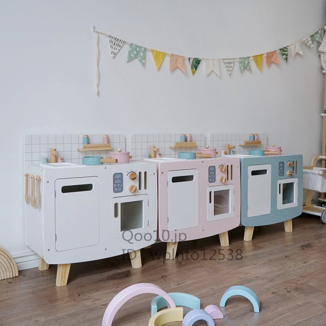 木製レトロスタイル子供用ままごとキッチンおもちゃ男の子と女の子幼稚園シミュレーション調理キッチン用品 345 年