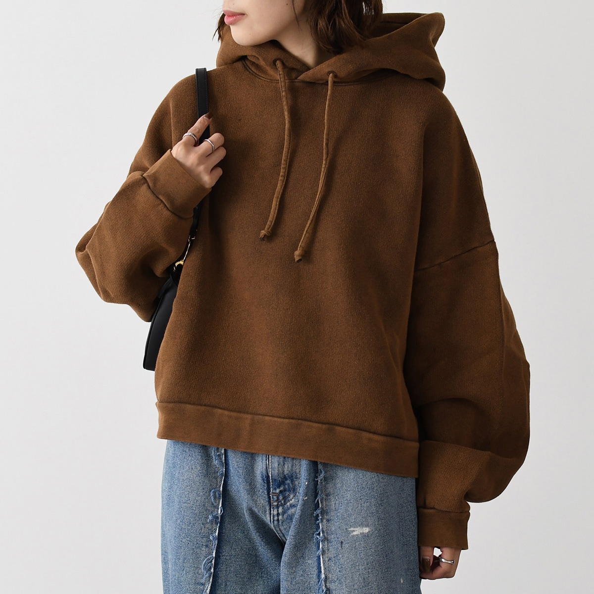 ACNE STUDIOS アクネ ストゥディオズ パーカー トップス ロゴパッチ フーディ CI0138 レディース ユニセックス ブラウン コットン リラックスフィット