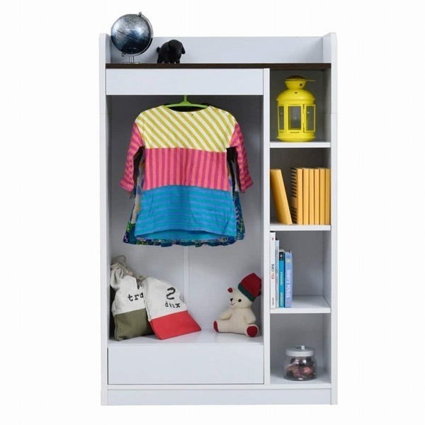 マルチ収納ラック 子供部屋 ハンガーラック FWD-0009-WHDB ホワイトダークブラウン