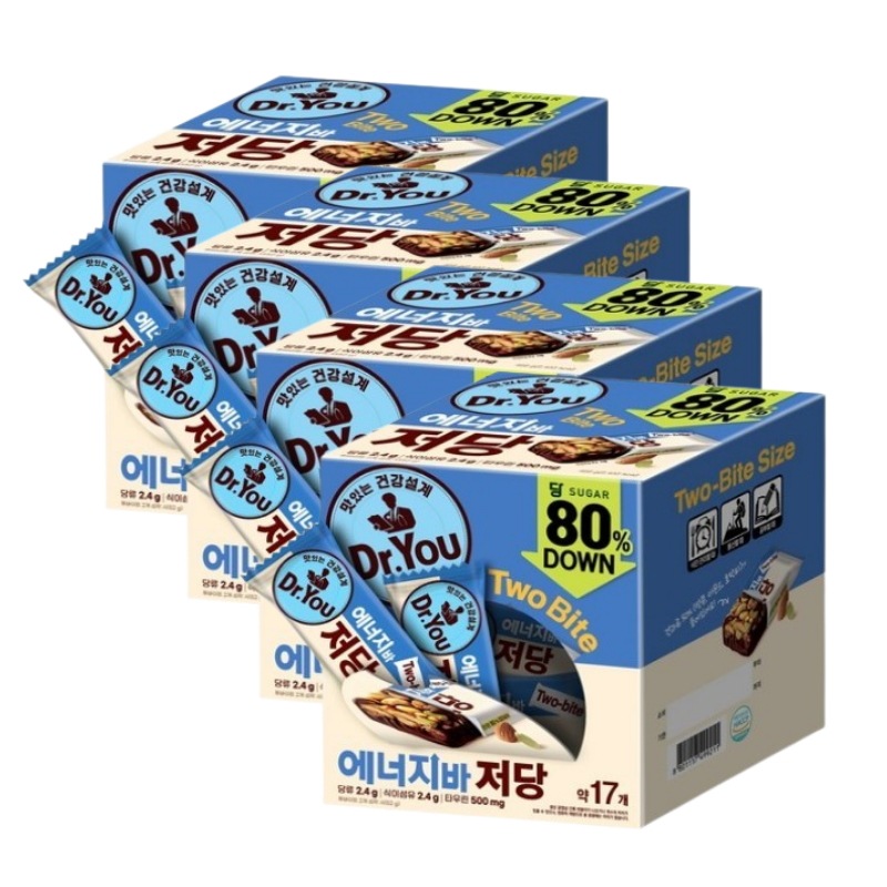 Dr.You ツーバイト エネルギーバー 低糖 26g×16個 4箱 ナッツバー シードバー 間食 韓国お菓子 栄養設計 おやつ