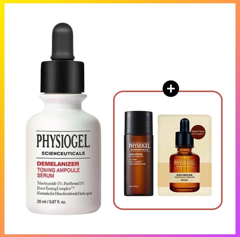 PHYSIOGEL ディメラナイザー トーニングアンプル 20ml + エッセンス 20ml + マスクパック 1枚/保湿/スージング/毛穴改善/