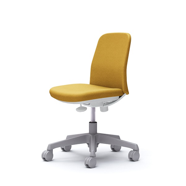 オカムラ CD13BW FXW7 イエロー Lives Entry Chair [オフィスチェア 肘無し 5本脚(コンパクトタイプ) ホワイトボディ]