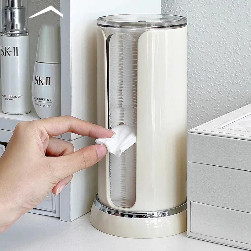 防塵化粧綿収納箱クレンジング綿片抽出箱アクリル透明洗顔タオル置物棚整理筒