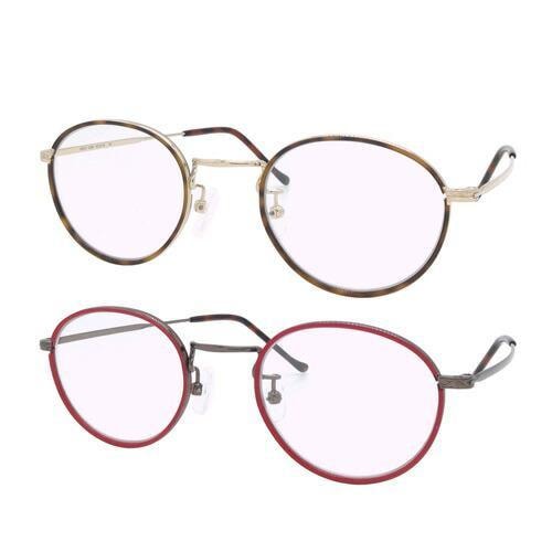 メガネ UA3624 col.BR/RD GD/BR 46mm チタン 日本製 2color