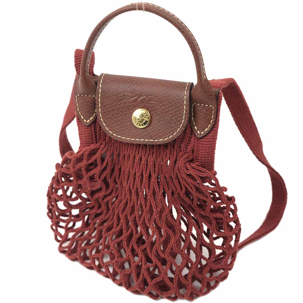 ロンシャン ショルダーバッグ レディース ミニバッグ 小さめ ブラウン系 LONGCHAMP LE PLIAGE FILET COTTON ACAJOU 10139 HVH 204 10139-HVH