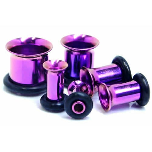 ボディピアス 0G ニッケルフリー 紫色 パープル G23チタン シングルフレアアイレット 0ゲージ 定番 ラージホール 片側 ゴムキャッチ シンプル 軽い 発色 拡張 putfe0gxxxxxx 5,311円