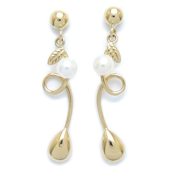 ピアス ベビーパール3.4ミリ K18YG イエローゴールド/28038【中古】