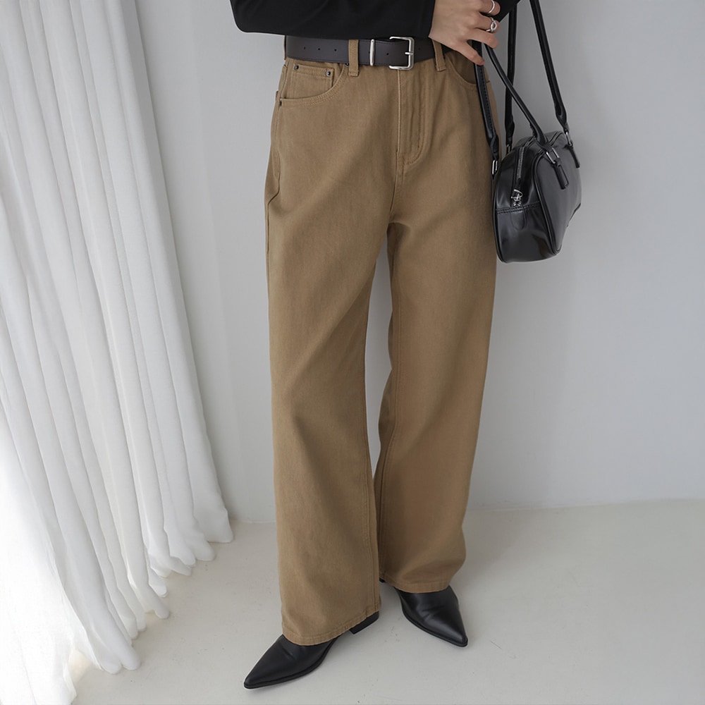 レアードベーシック起毛コットンワイドパンツ