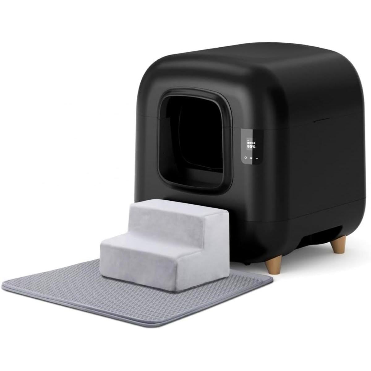 マルカン ナクラム 全自動猫トイレ CT-703 ブラック　猫用 トイレ本体 スマホで健康管理 体重管理 消臭