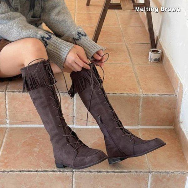 女性スエード冬ブーツロングブーツK63