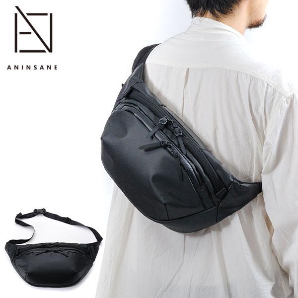 アンインセイン ボディバッグ ANINSANE ウエストバッグ バッグ 斜め掛け 軽量 軽い 横型 大きい 丈夫 耐水性 コーデュラナイロン A5 旅行 お出掛け 黒 シンプル メンズ N03