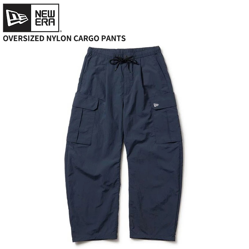 ニューエラ ユニセックス ナイロンカーゴパンツ NEW ERA オーバーサイズド ナイロン カーゴパンツ ネイビー ボトムス ユニセックス 14682660