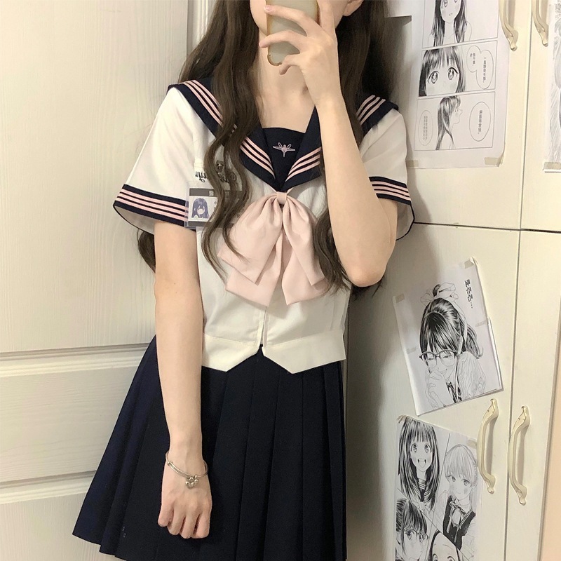 セーラー服 JK制服 学生服 通学スタイル 半袖ベーシックスーツ 日本製 学生セット
