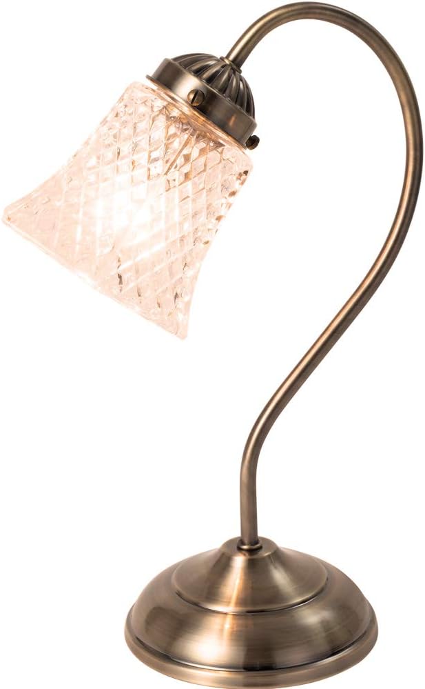 ムーラ エレン テーブルランプ ナイトランプ タッチセンサー 調光 3段階 白熱電球付属 OF-069-1 (アンティークゴールド, クリアガラス)