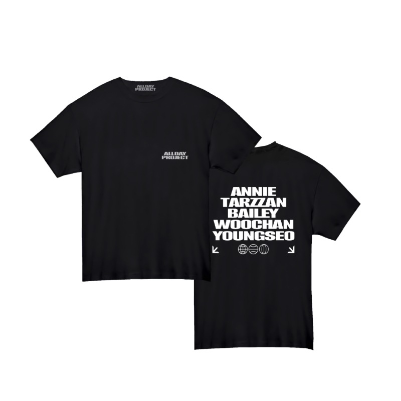 [公式] ALLDAY PROJECT [FAMOUS] OFFICIAL MD : BLACK MEMBER NAMES T-SHIRT