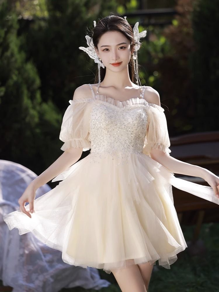 ライトドレス大人ギフト2025ドレスアート試験の気質花嫁介添人服登録