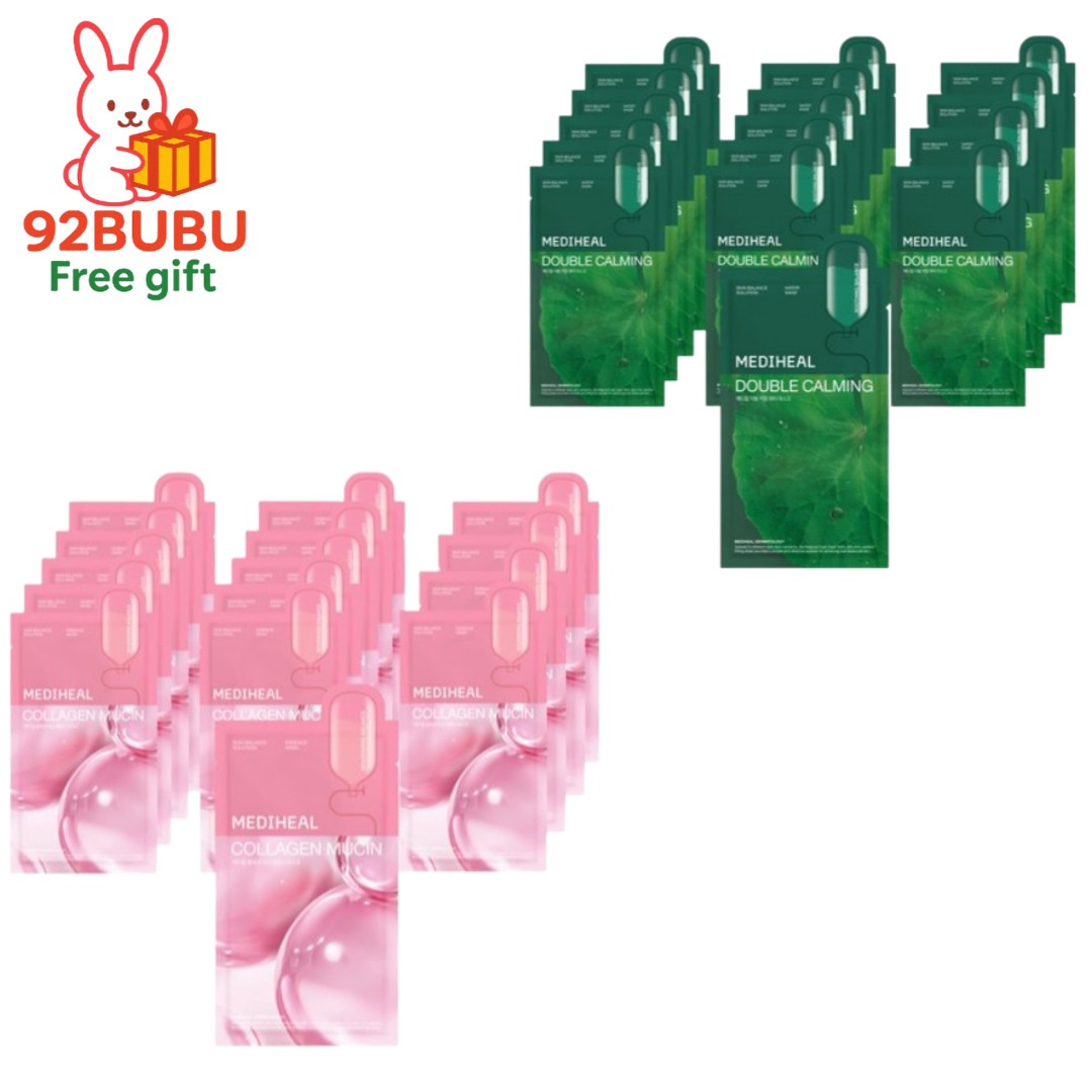 【マスクパック4週セット】ダブルカーミングマスク15枚+コラーゲンミューシンマスク15枚/シートマスク/大容量シートマスク/朝パック/フェイスマスクパック/敏感肌ケア／弾力 /保湿/