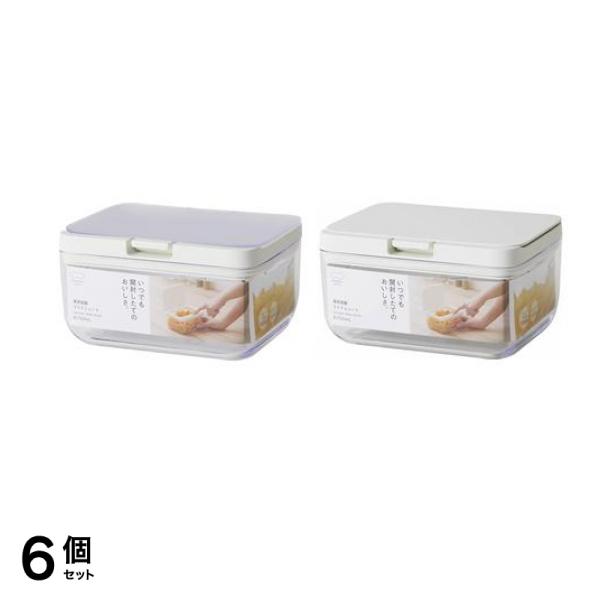 マーナ グッドロックコンテナ 保存容器 ワイドショート クリア K762CL 700mL (&ホワイト K762W 700mL) 6個セット