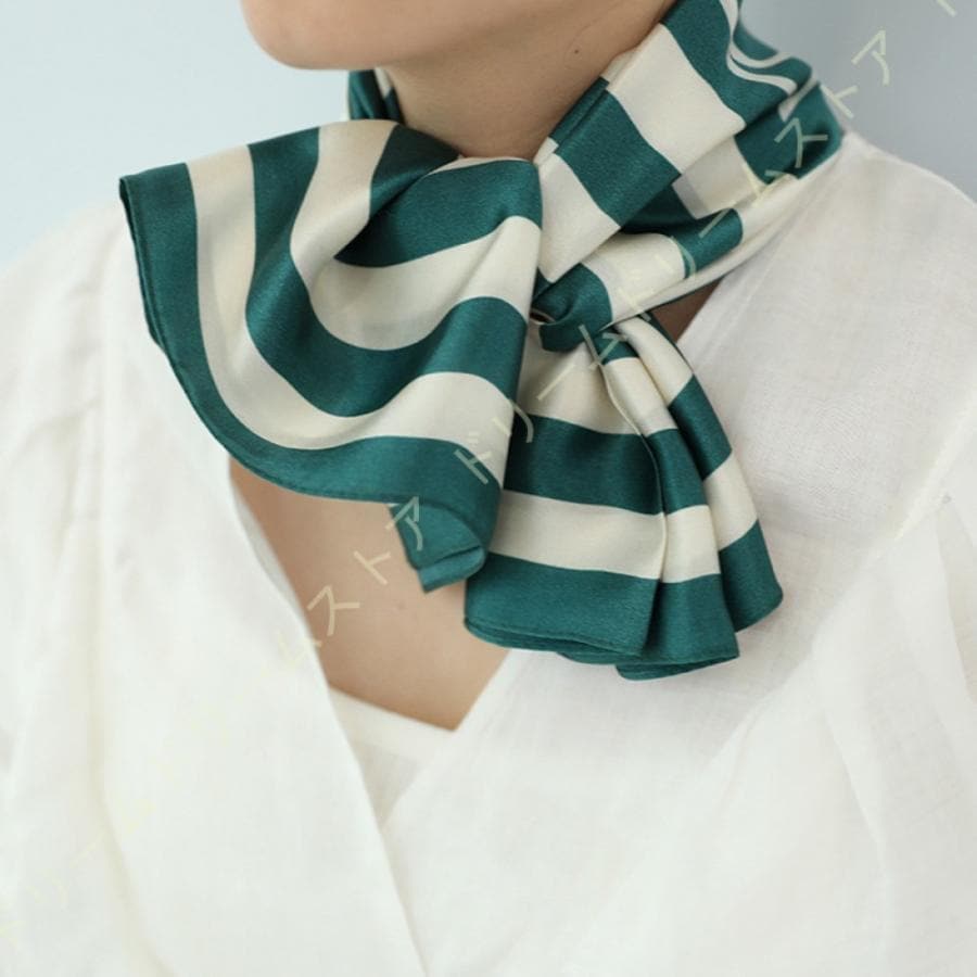 オフィススカーフ スカーフ ネッカチーフ バンダナ スカーフ バッグ ストライプ ショール 通気性 アンティーク調 優しい肌触り 男女兼用 髪飾り バッグ飾り